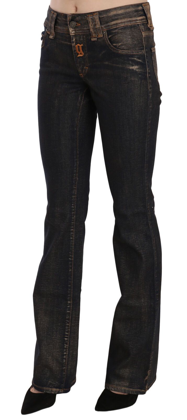 Chic Flared Mid Waist Black Denim - SEHABRANDS