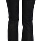 Chic Flared Mid Waist Black Denim - SEHABRANDS