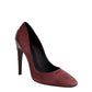 Women's Dark Rose Suede Leather Luxe Heels - SEHABRANDS