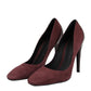 Women's Dark Rose Suede Leather Luxe Heels - SEHABRANDS