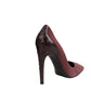 Women's Dark Rose Suede Leather Luxe Heels - SEHABRANDS