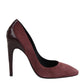 Women's Dark Rose Suede Leather Luxe Heels - SEHABRANDS