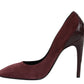 Women's Dark Rose Suede Leather Luxe Heels - SEHABRANDS