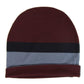 Unisex Burgundy Blue Wool Beanie Medium Knit Cap - SEHABRANDS