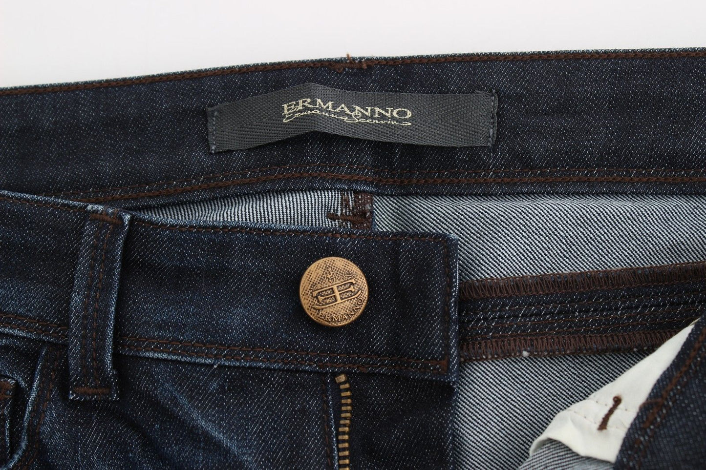 Ermanno Scervino Chic Dark Blue Skinny Jeans - SEHABRANDS