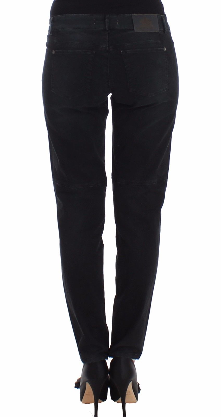 Sleek Black Slim Leg Designer Jeans - SEHABRANDS