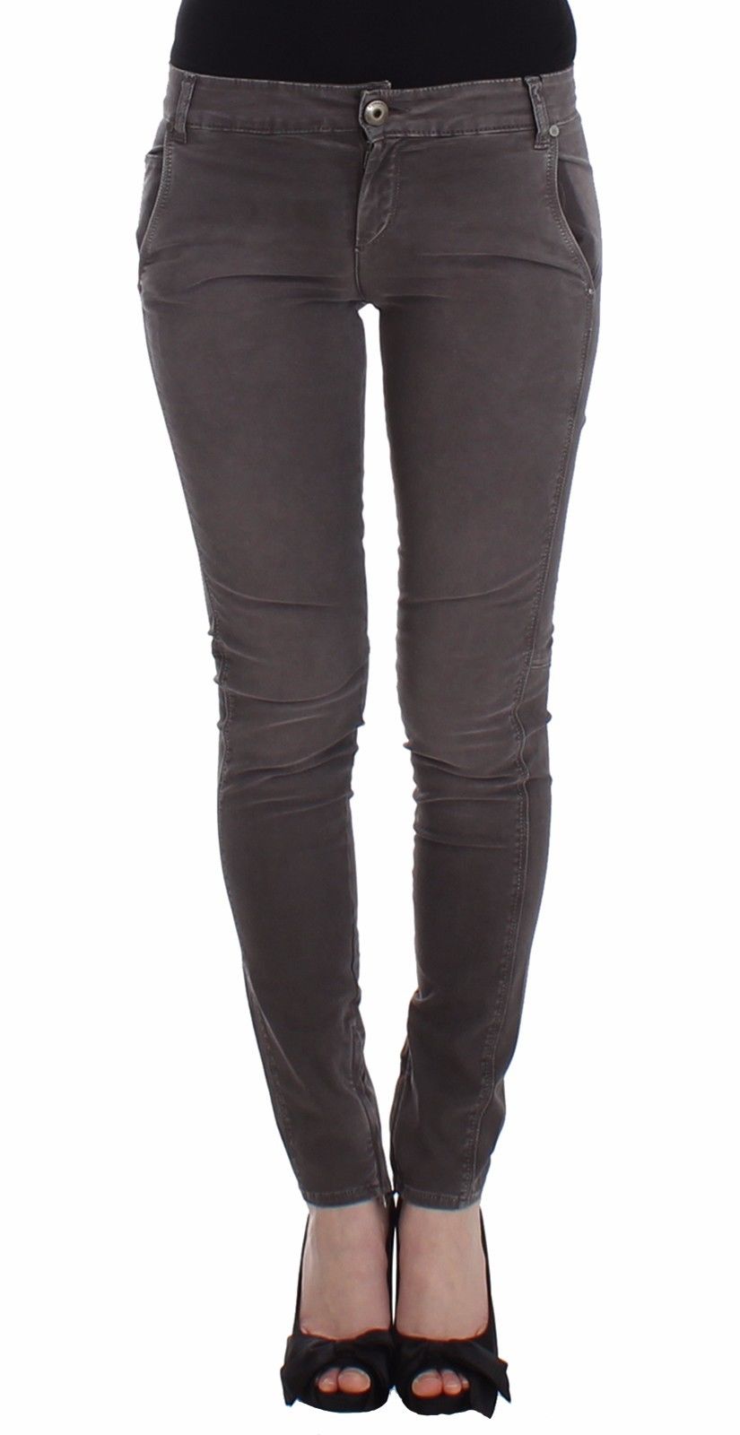 Chic Gray Slim Leg Jeans - Elegance Meets Comfort - SEHABRANDS