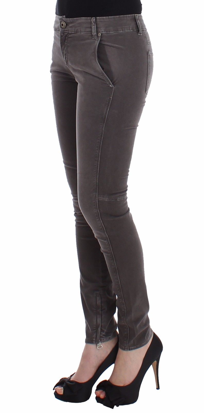 Chic Gray Slim Leg Jeans - Elegance Meets Comfort - SEHABRANDS