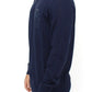 Elegant Blue V-Neck Wool Blend Pullover - SEHABRANDS