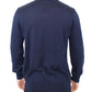 Elegant Blue V-Neck Wool Blend Pullover - SEHABRANDS