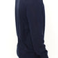 Elegant Blue V-Neck Wool Blend Pullover - SEHABRANDS