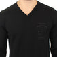 Elegant Black V-Neck Wool Blend Sweater - SEHABRANDS