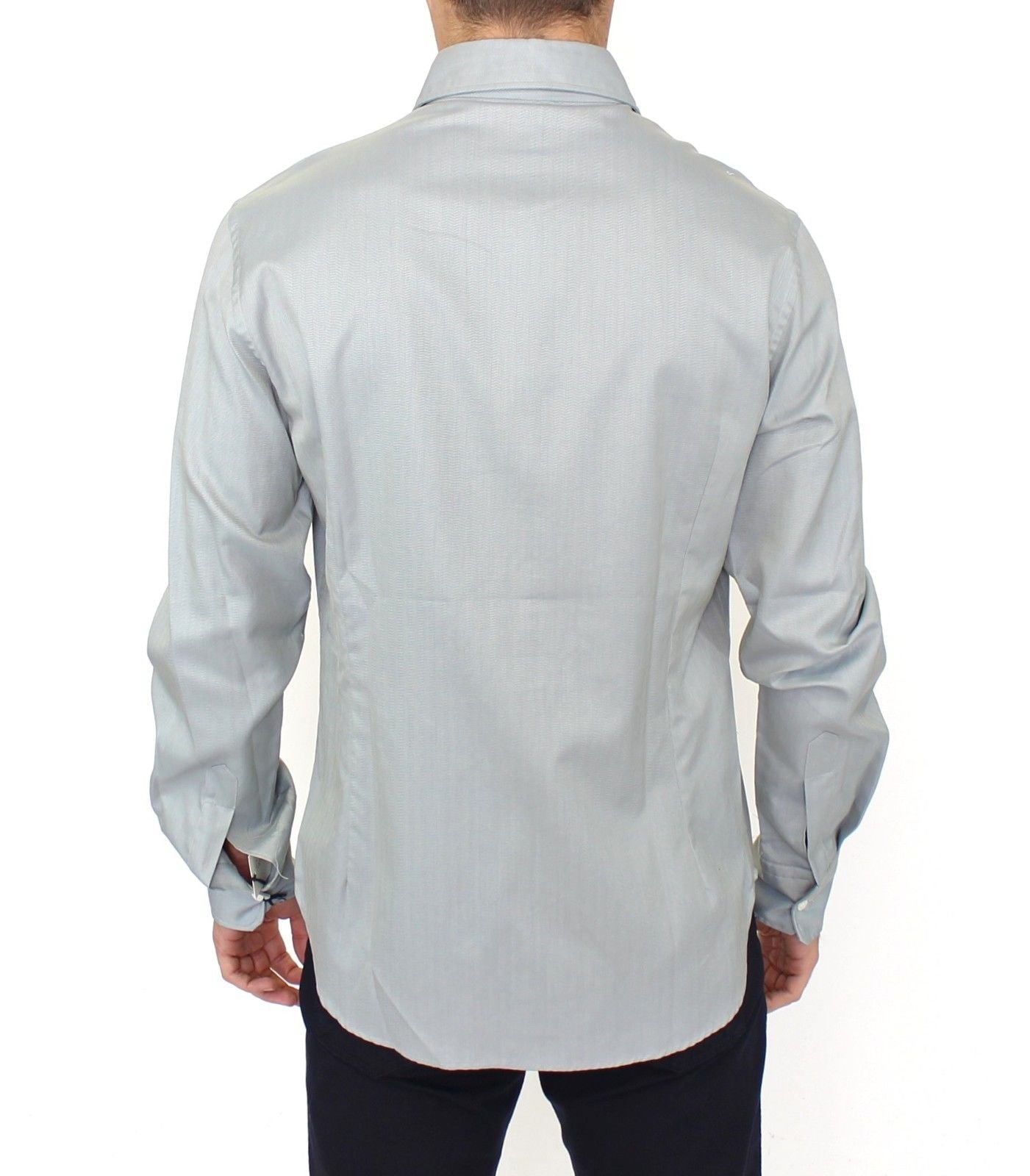 Elegance Unleashed Gray Casual Button-Front Shirt - SEHABRANDS