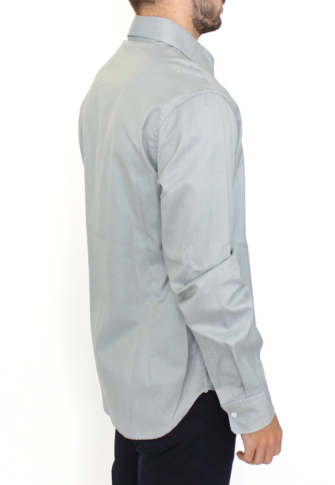 Elegance Unleashed Gray Casual Button-Front Shirt - SEHABRANDS