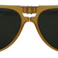 Dolce & Gabbana Chic Yellow Aviator Acetate Sunglasses