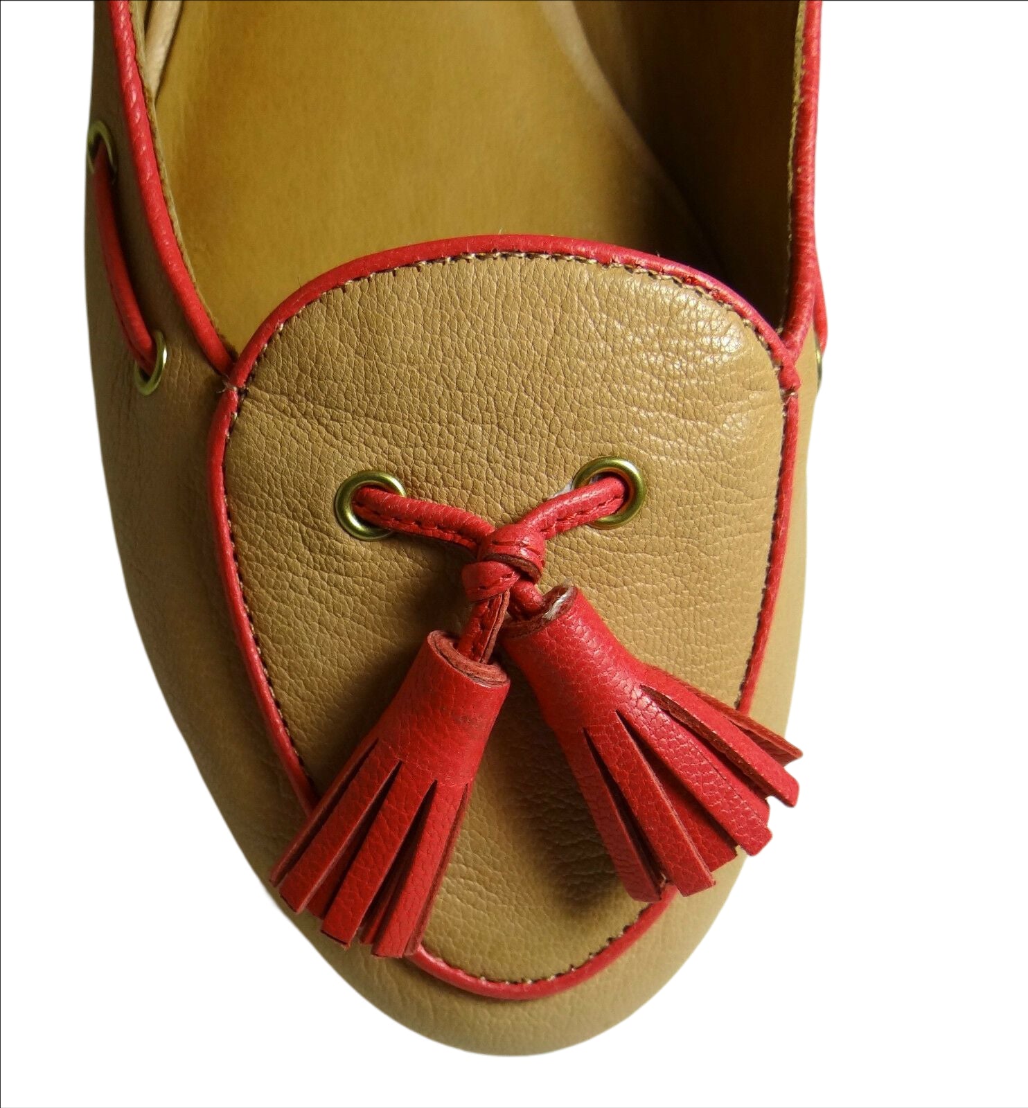 Manika Soft Tan Leather Flat Shoes - SEHABRANDS