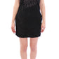 Black Nylon Lace Detail Mini Dress - SEHABRANDS