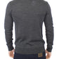 Chic Gray V-Neck Wool Blend Pullover Sweater - SEHABRANDS