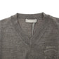 Chic Gray V-Neck Wool Blend Pullover Sweater - SEHABRANDS