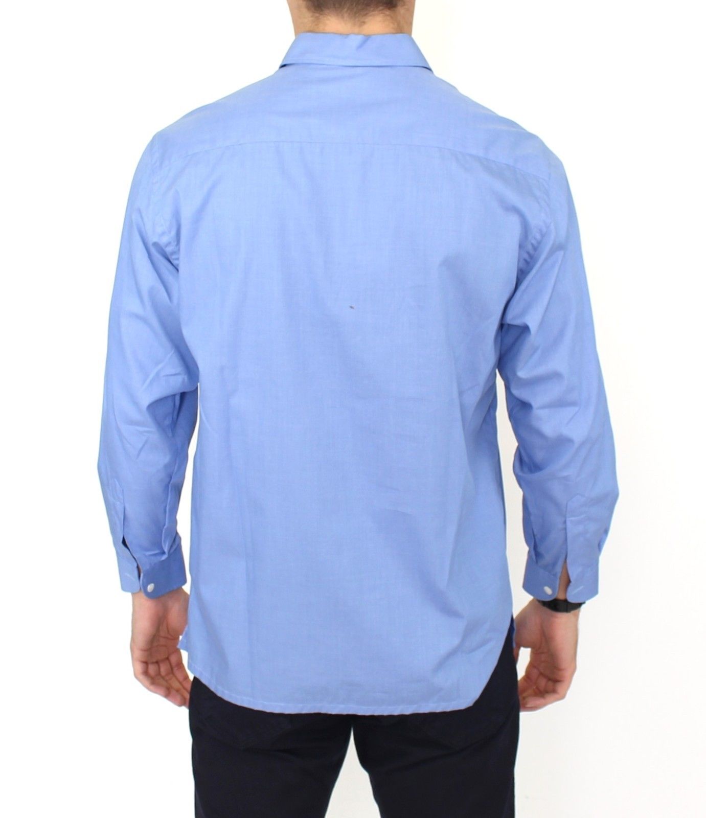 Dapper Blue Cotton Dress Shirt for Men - SEHABRANDS