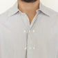 Elegant White and Gray Striped Cotton Shirt - SEHABRANDS