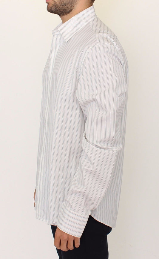 Elegant Striped Cotton Casual Shirt - SEHABRANDS