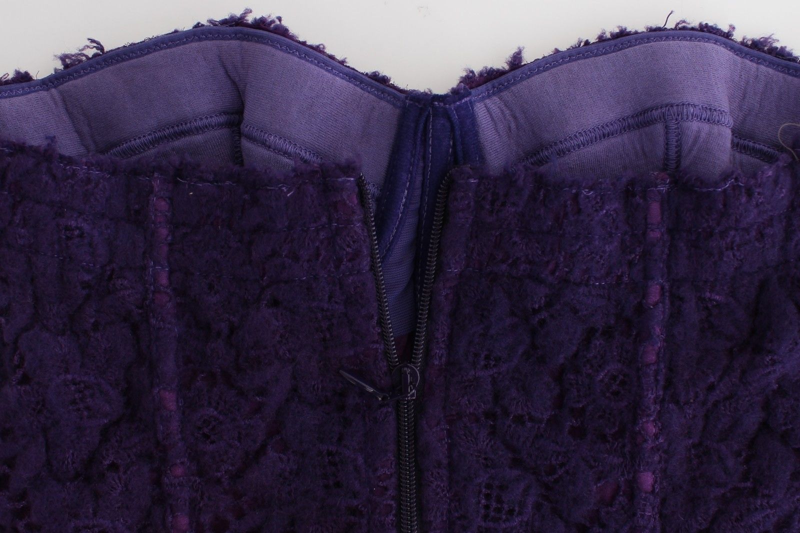 Purple Lace Silk Blend Bustier Corset - SEHABRANDS