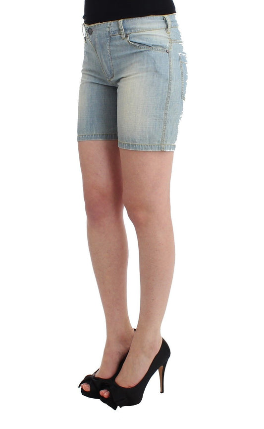 Chic Blue Denim Shorts - Ermanno Scervino - SEHABRANDS