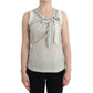 Chic Striped Cotton-Silk Bow Top - SEHABRANDS