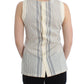 Chic Striped Cotton-Silk Bow Top - SEHABRANDS