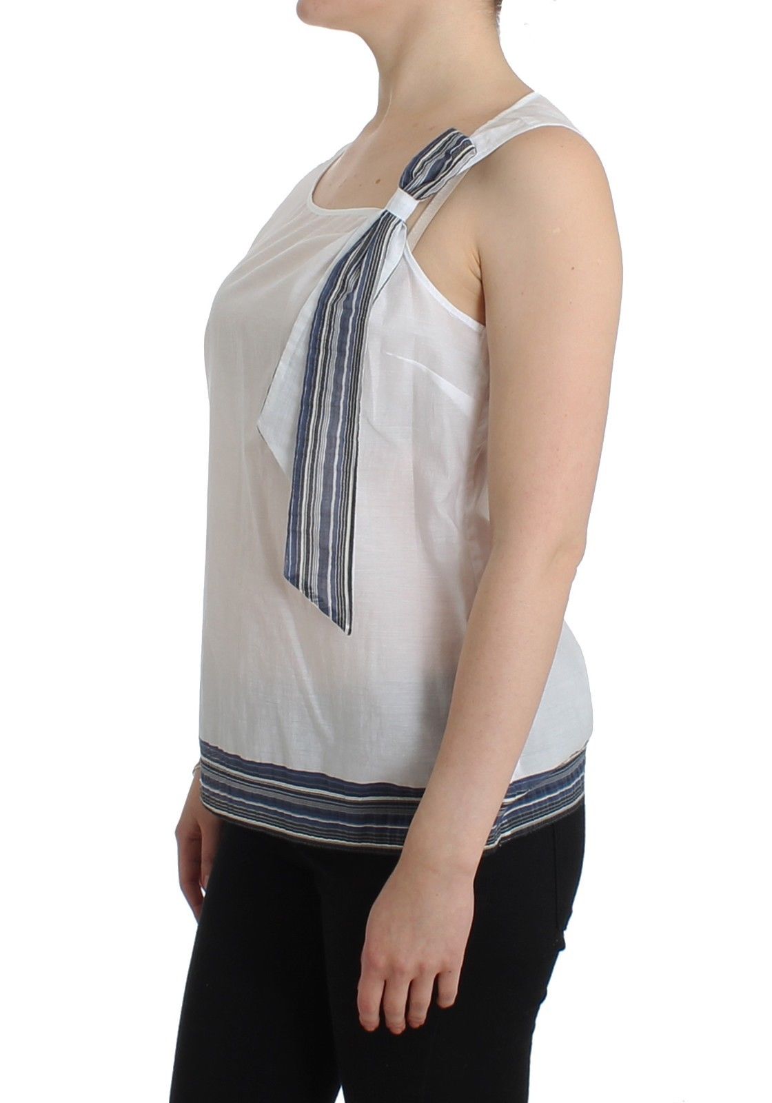 Elegant Cotton-Blend Bow Top - SEHABRANDS