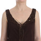 Chic Brown Tunic Cotton Dress Top - SEHABRANDS