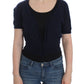 Elegant Cropped Blue Alpaca Blend Sweater - SEHABRANDS