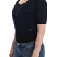 Elegant Cropped Blue Alpaca Blend Sweater - SEHABRANDS