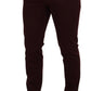 Dolce & Gabbana Slim Fit Bordeaux Jeans - Italian Luxury