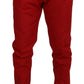 Dolce & Gabbana Elegant Slim Fit Crimson Chinos