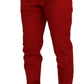 Dolce & Gabbana Elegant Slim Fit Crimson Chinos