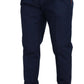 Dolce & Gabbana Elegant Slim Fit Chinos in Blue Silk Blend