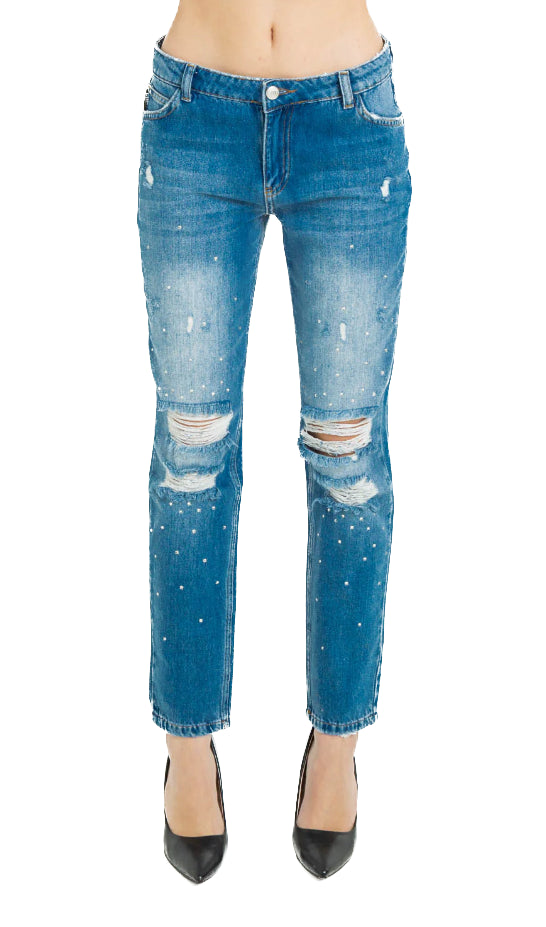 Chic Distressed Straight Leg Jeans - SEHABRANDS