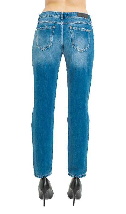 Chic Distressed Straight Leg Jeans - SEHABRANDS