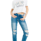 Chic Distressed Straight Leg Jeans - SEHABRANDS