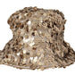 Dolce & Gabbana Elegant Sequined Gold Bucket Hat