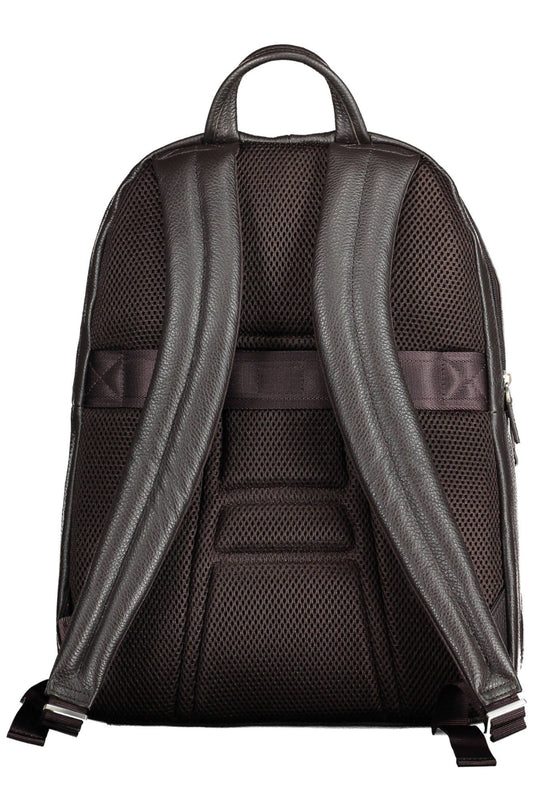 Brown Leather Men Backpack - SEHABRANDS