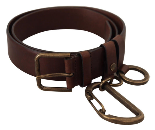 Dolce & Gabbana Elegant Brown Leather Belt with Metal Buckle