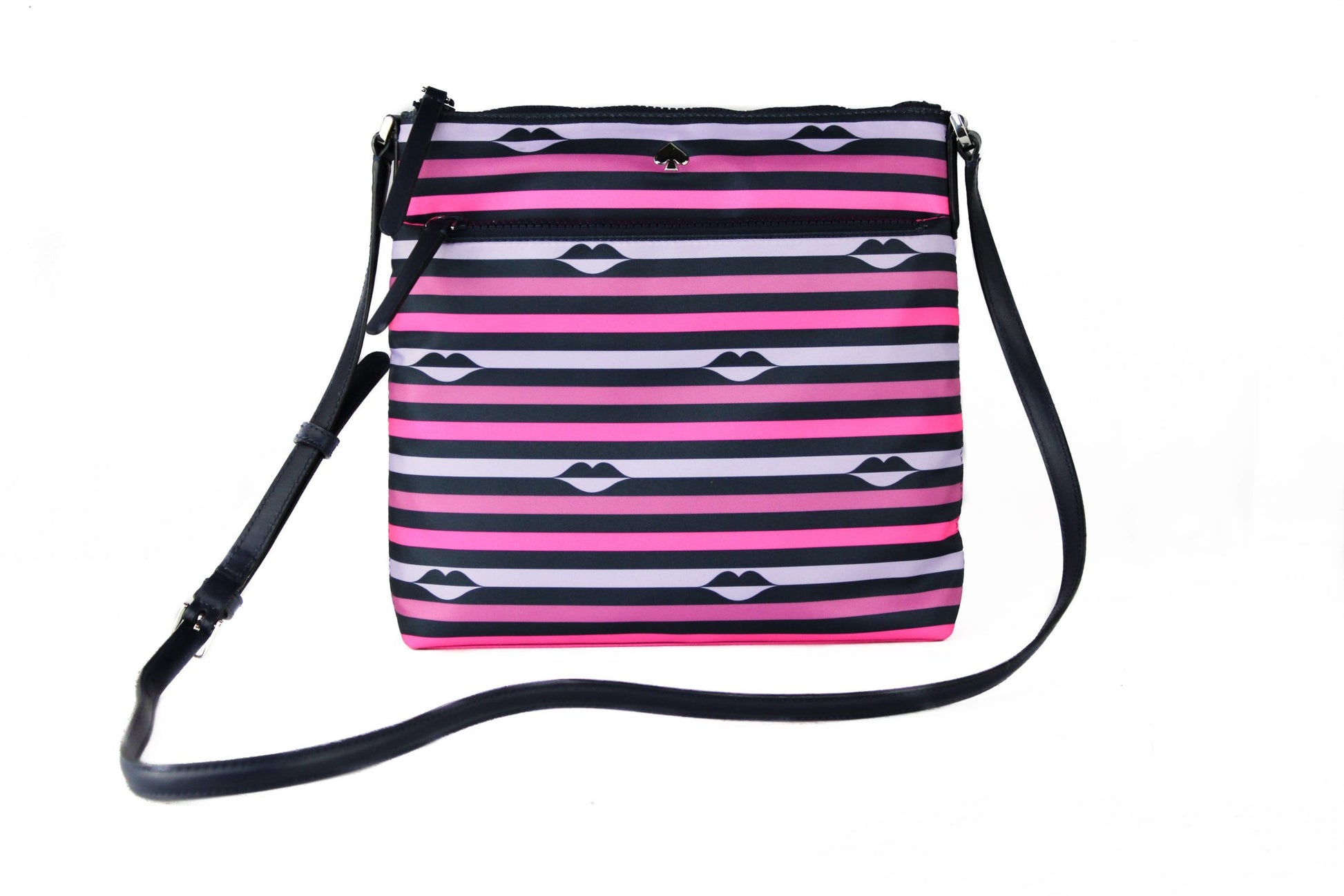 Jae Nylon Leather Flat Pink Striped Multi Crossbody HandBag Purse - SEHABRANDS