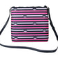 Jae Nylon Leather Flat Pink Striped Multi Crossbody HandBag Purse - SEHABRANDS