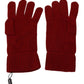 Dolce & Gabbana Elegant Red Cashmere Winter Gloves