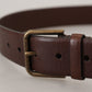 Dolce & Gabbana Elegant Brown Leather Belt with Metal Buckle