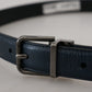 Dolce & Gabbana Elegant Dark Blue Leather Belt