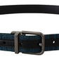 Dolce & Gabbana Elegant Blue Jacquard Designer Belt